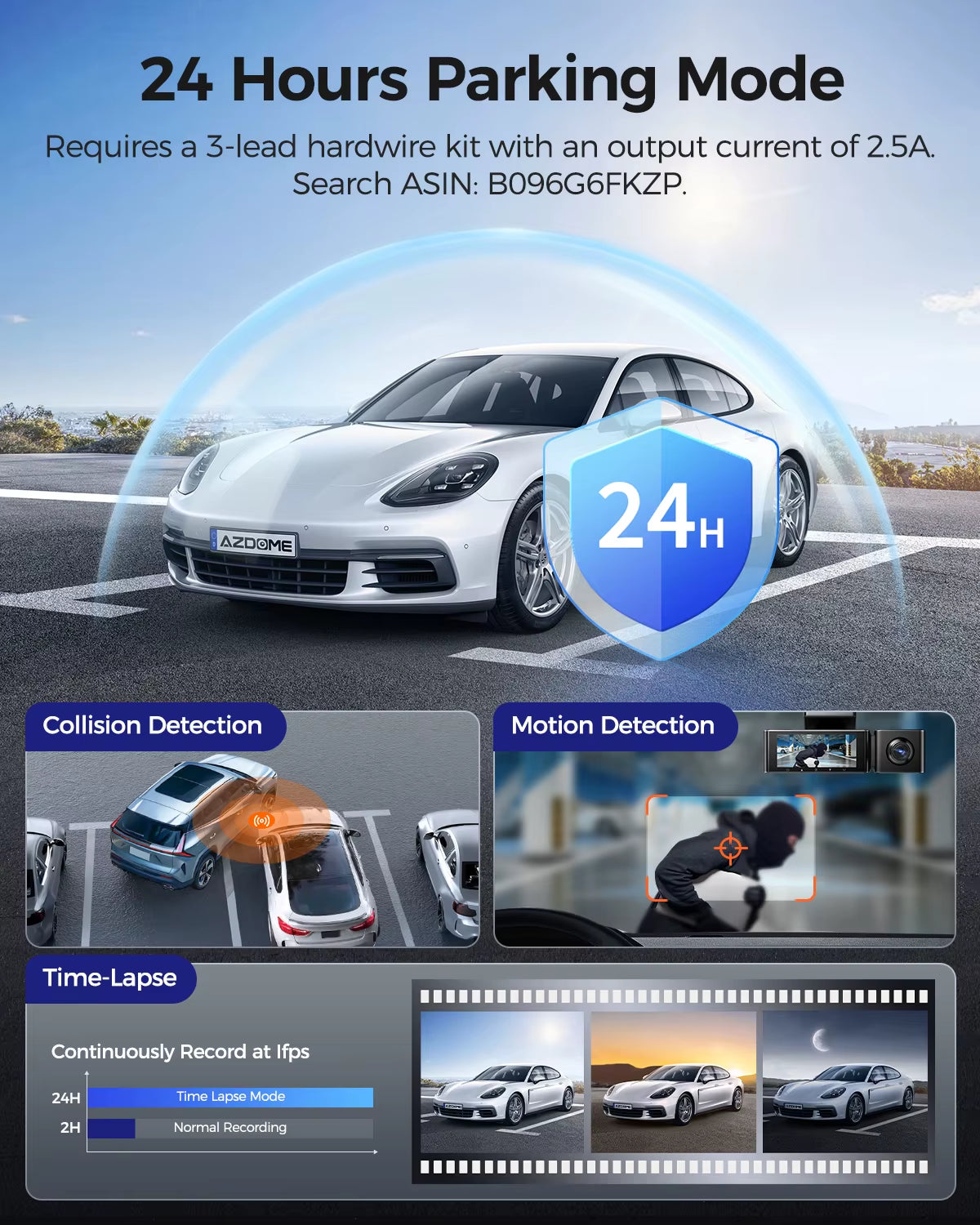 M550 Max 4K Dash Cam with Built-In GPS and Wi-Fi, 3.18” Screen, Night Vision, 24-Hour Parking Monitoring, Rear Camera Support